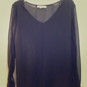 Black chiffon top with detailed back